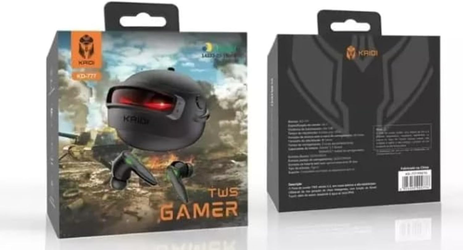 Fone Gamer Bluetooth Sem Fio Kaidi Tws Kd-777 Potente Grave